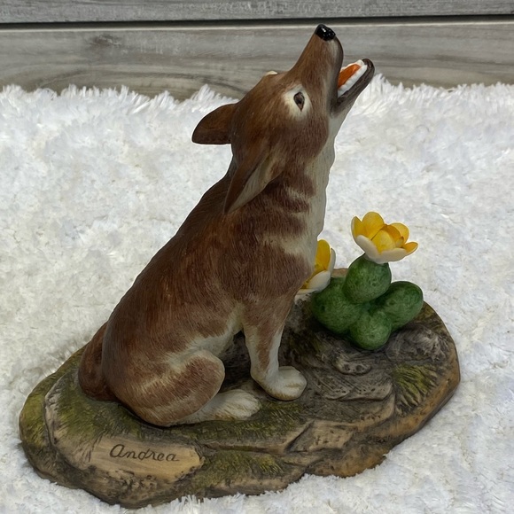 COYOTE  Howling by Cacti ANDREA BY SADET #8615 MADE IN JAPAN IN 1990 - Picture 4 of 11